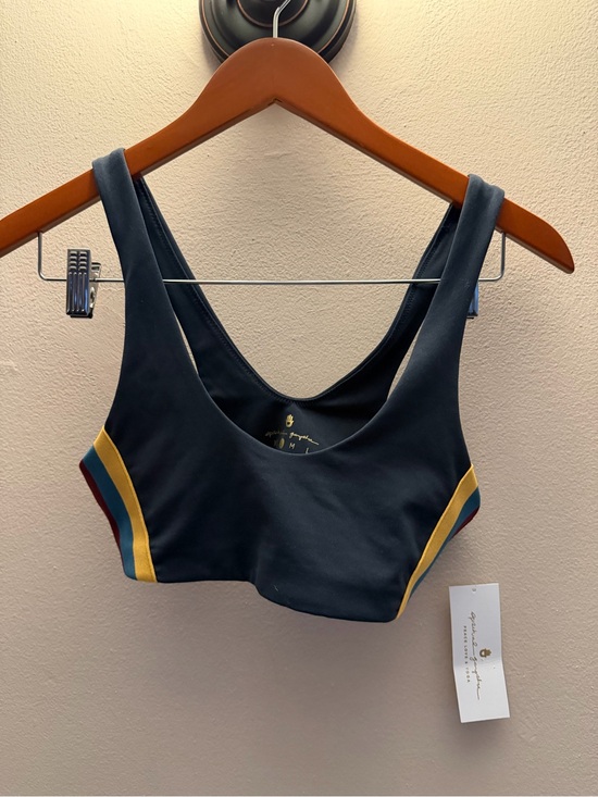 Spiritual Gangster Other - Spiritual Gangster Navy Blue Retro Stripe Sports Bra Yoga Top Small NWT